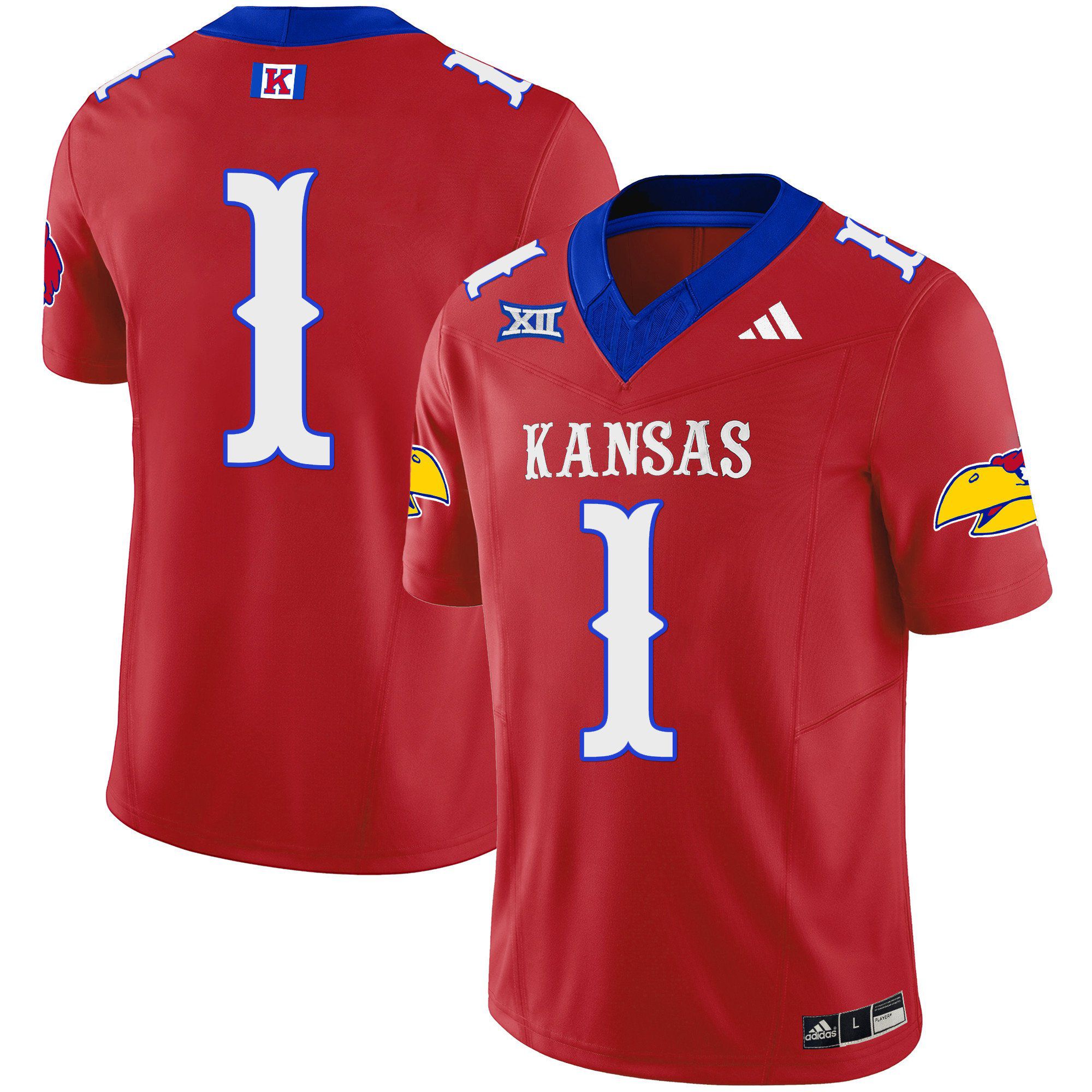 Men Kansas Jayhawks #1 No Name Red 2024 Blackhawk Vapor Limited NCAA Jersey->indianapolis colts->NFL Jersey
